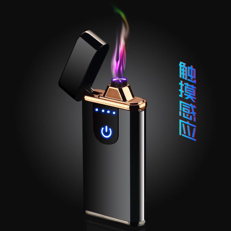 网红新款打火机创意触屏电子点烟器USB充电脉冲打火机便携点烟器详情图1