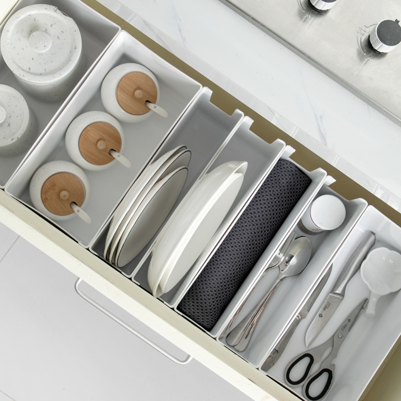 Household cabinet storage boxes, sundries, snacks, kitchenware, cosmetics, Japanese-style desktop, stacked and organized storage baskets Item Picture