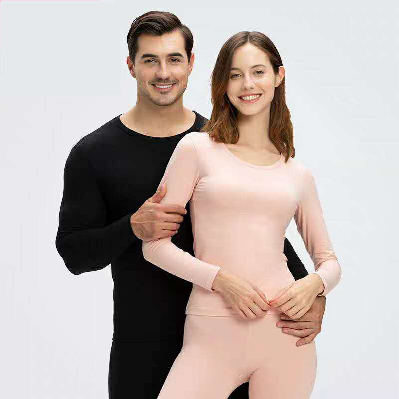 Autumn and winter base heating and thermal underwear, tight women's thin women's set, long-sleeved men's pajama set details Picture