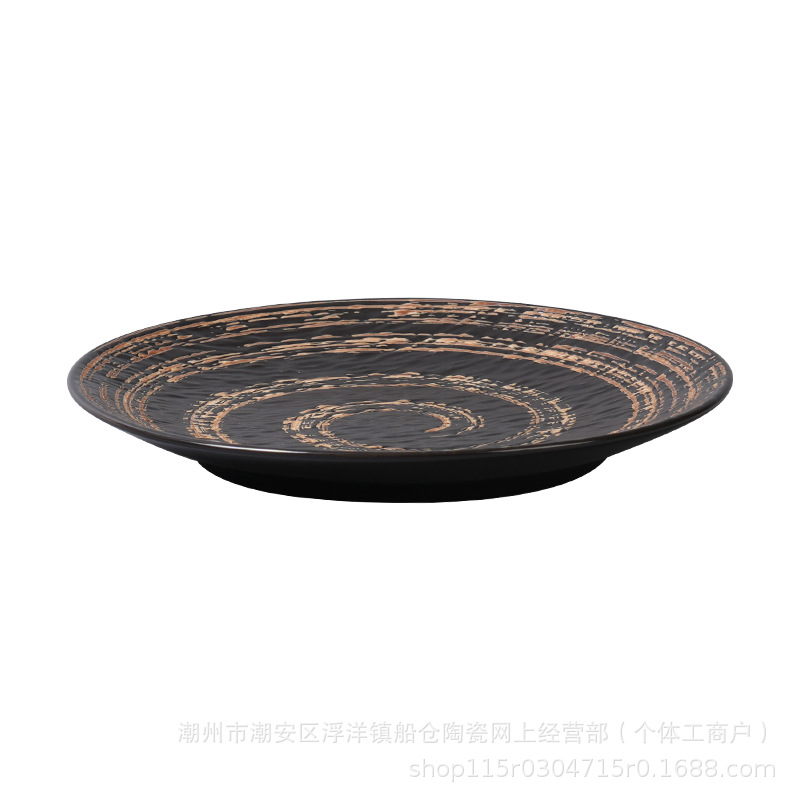 Matte stone-textured ceramic plate, shallow plate, large Western-style plate, steak plate, round plate, flat plate, 2024 new style Item Picture