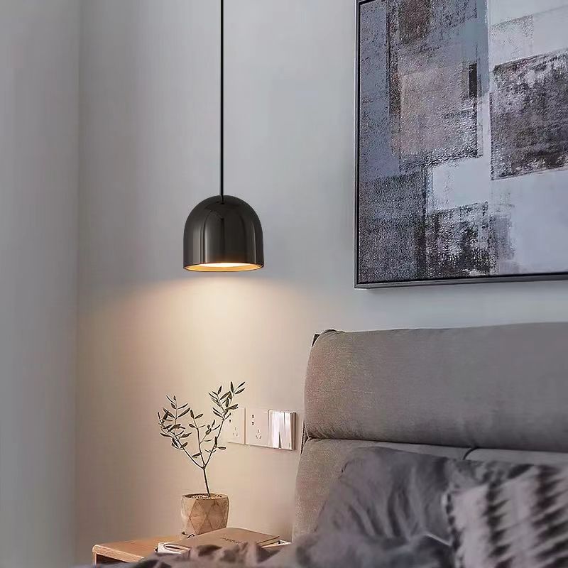Nordic Bedroom Headboard Chandelier Can Be Lifted Modern Simple Minimal Luxury Master Bedroom High-End Network Red Creative Small Chandelier details Picture