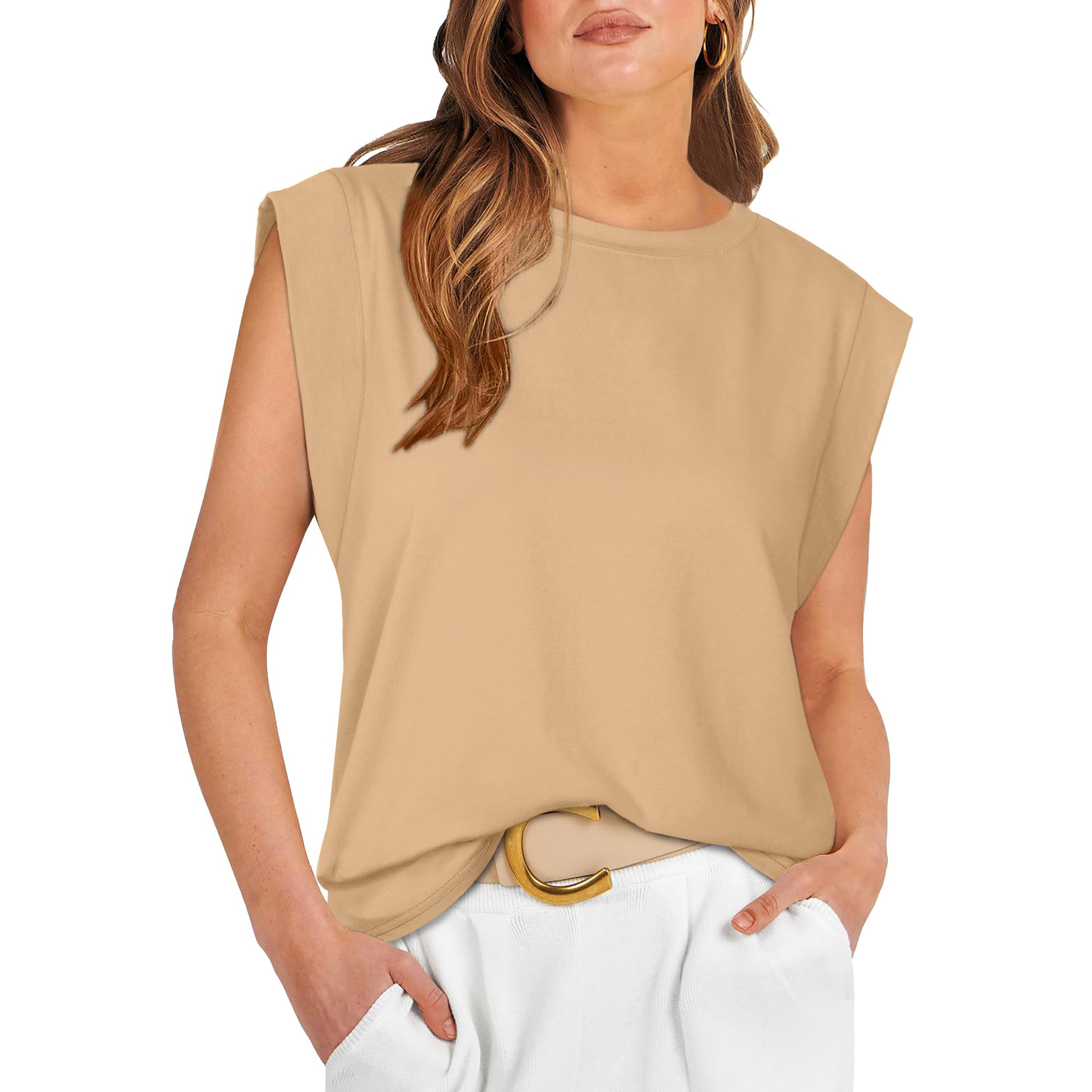 Amazon Europe and America Cross-border Trade 2025 Spring/Summer New Round Neck Loose short-sleeved T-shirt Striped top Women's vest Application Scenario