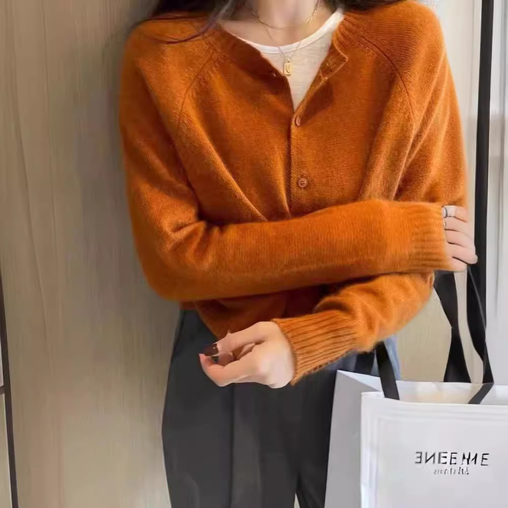 25春秋款羊绒开衫女宽松短款感毛衣外套软糯针织衫百搭气质显瘦详情图4