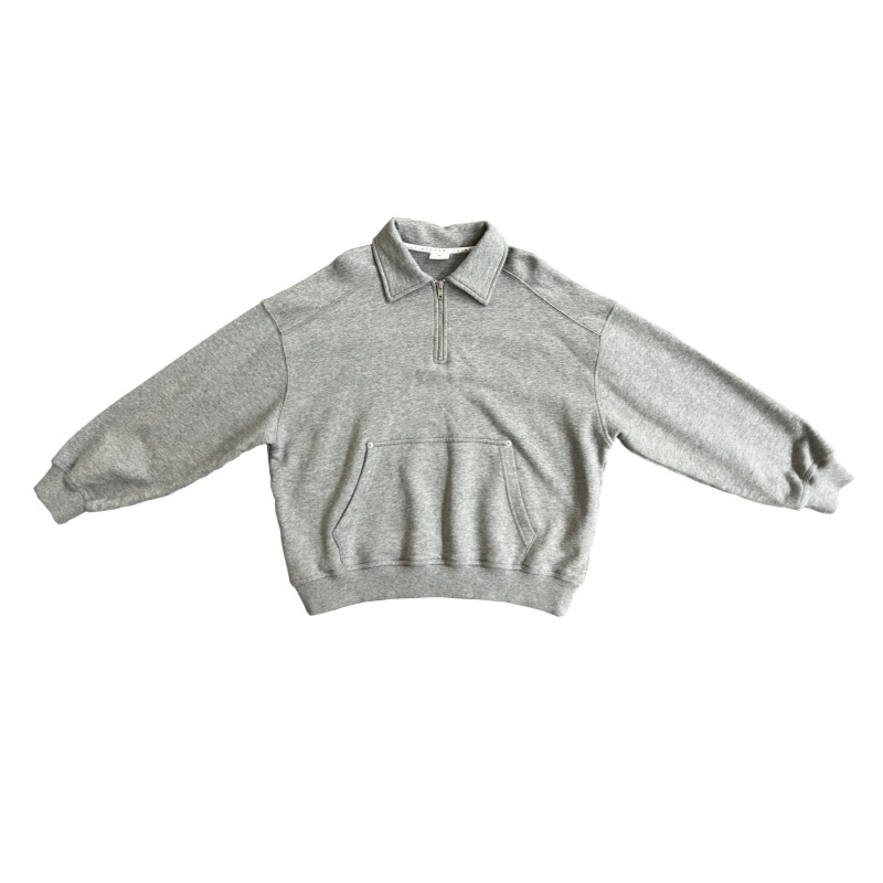 Yihong Clothing's boys' hoodies and children's wear for the autumn of 2024. The children's zipper puller polo style top is casual, simple and trendy Item Picture
