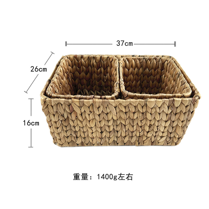 Nordic Water Hyacinth Woven Storage Basket Toy Snacks Dirty Laundry Basket Household Hand-Held Basket Clutter Storage Basket Item Picture