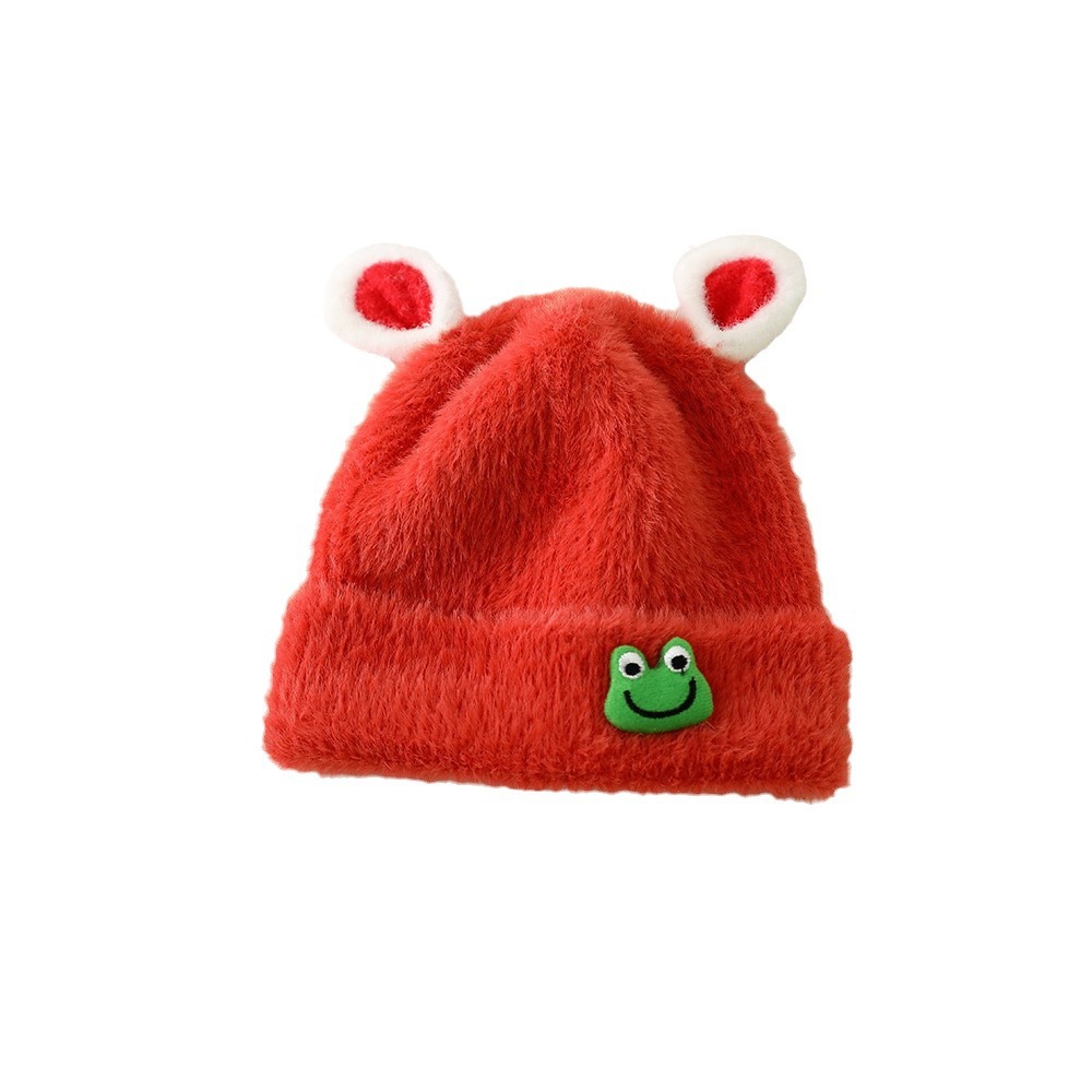 Baby Hat Autumn And Winter Super Cute Frog Baby Furry Hat For Boys And Girls Cute Cold Warm Pullover Hat Item Picture