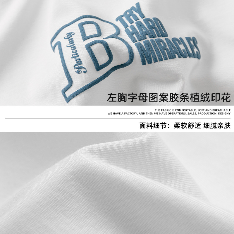 Korean Road Men's clothing American retro letter print T-shirt, new summer street trend loose round-neck short-sleeved T-shirt q Application Scenario