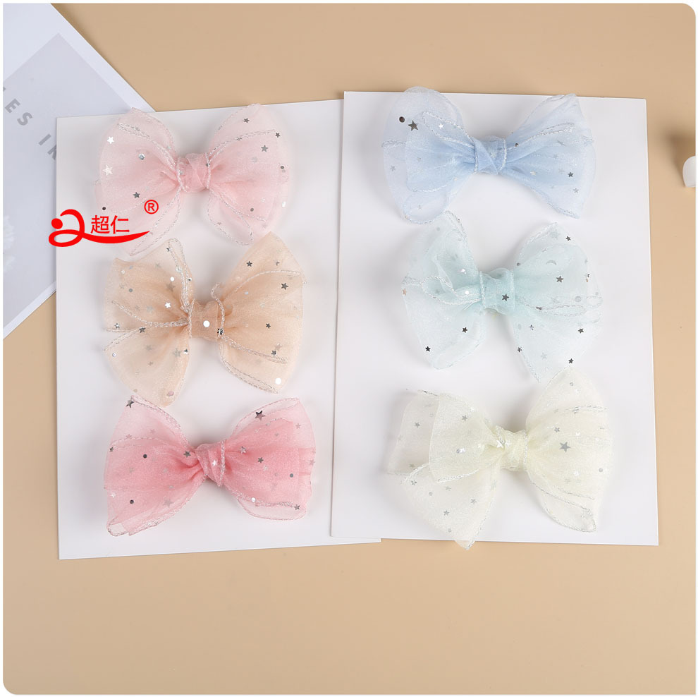 Handmade Bows Japanese And Korean Style Hair Accessories Gift Clothing Accessories New Sequin Silk Edge Bows Can Be Made