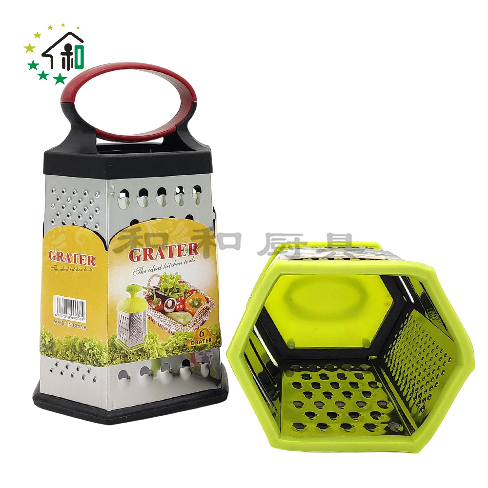 8-inch multi-functional six-sided vegetable grater, stainless steel slicer, cucumber and potato grater, kitchen peeler details Picture
