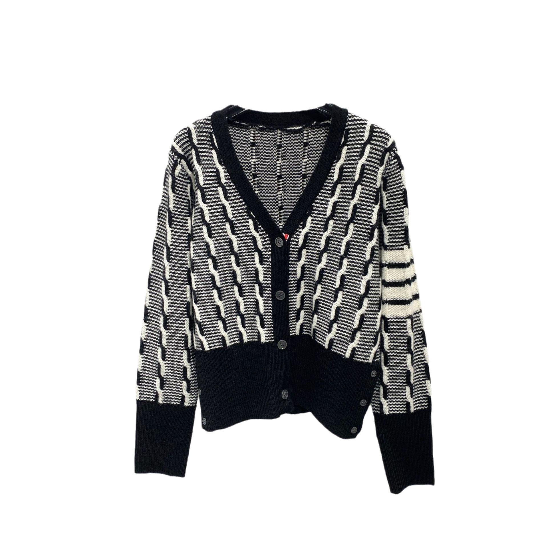 tb four-bar women's sweater coat V-neck cardigan Autumn/Winter 2023 new style twisted knit cardigan short top Item Picture