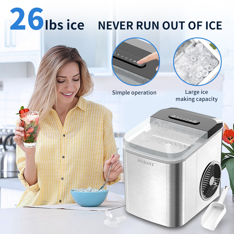 Export SOKANY03047 ICE MAKER, household stainless steel ice cube maker, quick ice-making machine, Ice Maker details Picture