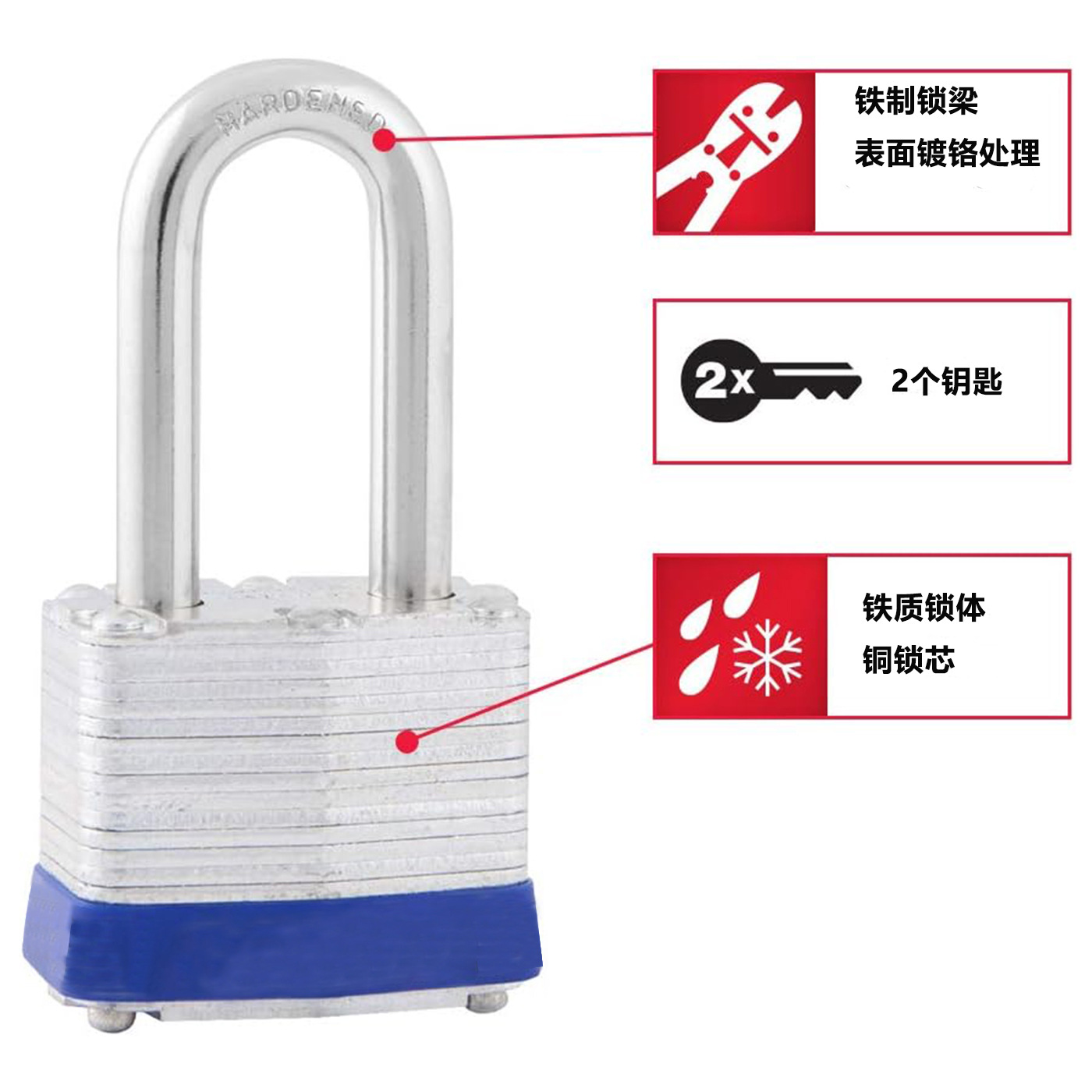 Multi-layer lock, 40 pure copper lock core, American iron padlock, cross-border industrial engineering, outdoor dust-proof, household multi-layer lock head details Picture