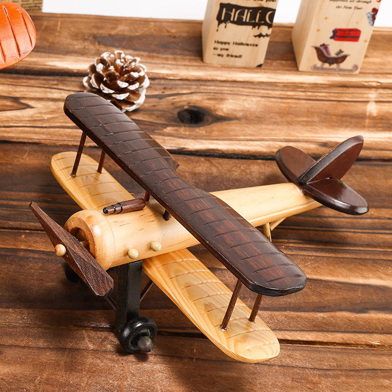 Innovative Vintage Wood Aircraft Room Home Wooden Tabletop Decoration Aircraft Model Decoration Crafts Application Scenario