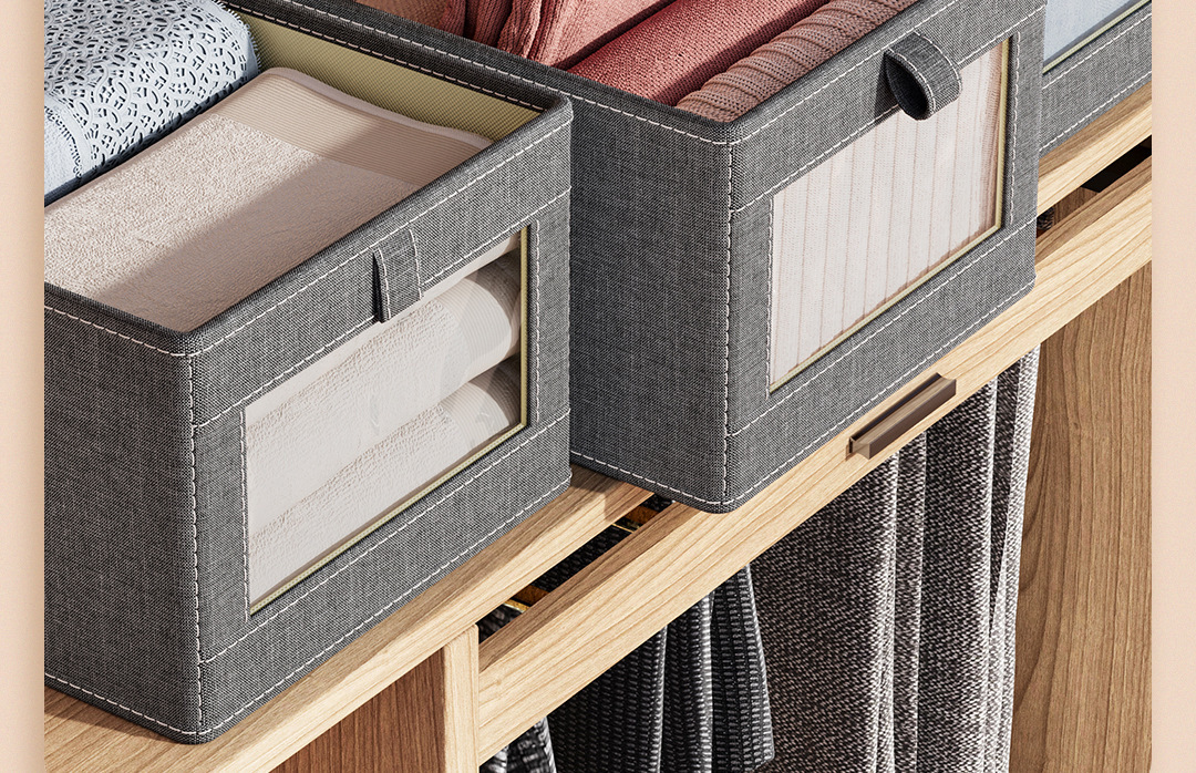 收纳盒衣服家用可折叠带盖整理盒抽屉式分隔装内衣裤子收纳神器详情26