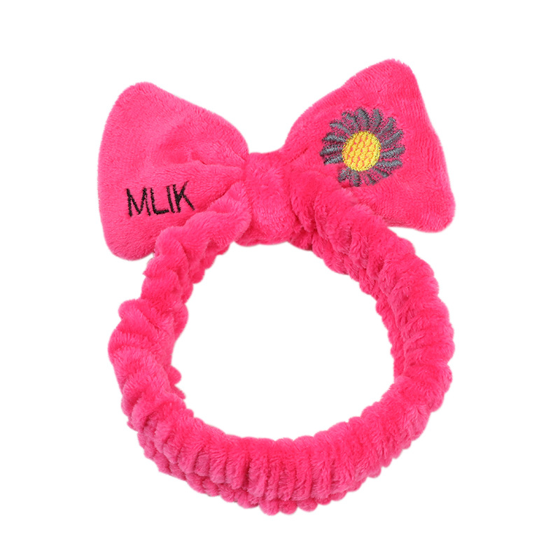 Japanese And Korean Internet Red Sweet And Cute Mlik Daisy Bow Headband Girl Makeup Face Wash Headband Plush Headband Item Picture