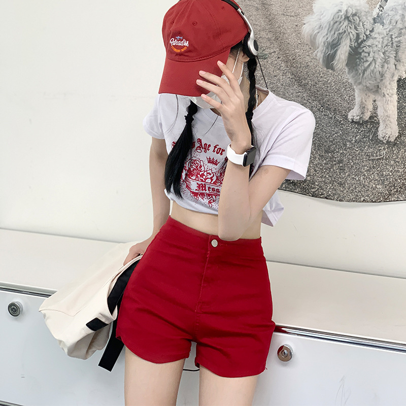 High-waisted slimming denim shorts for women, a new summer Korean-style hot pants that are tight-fitting, height-enhancing, versatile, and form-fitting Application Scenario