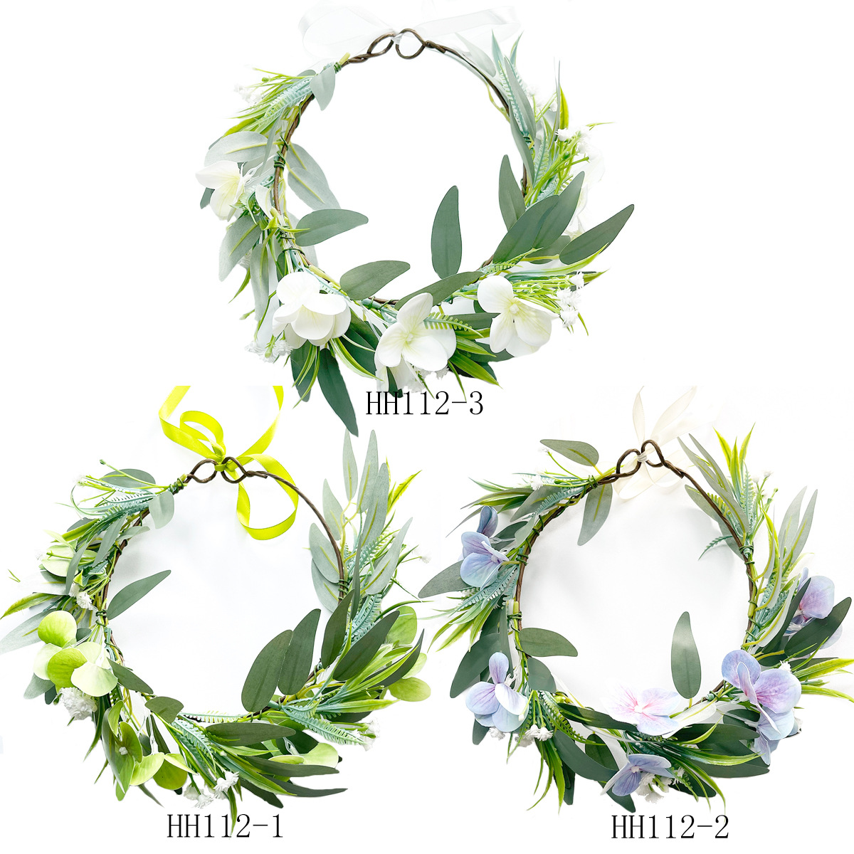The new forest-style realistic Phalaenopsis flower wreath with a high top of the head exudes a sense of high-end photography. It features a flower-patterned headwear and an embroidered rattan ring hairband for women Application Scenario