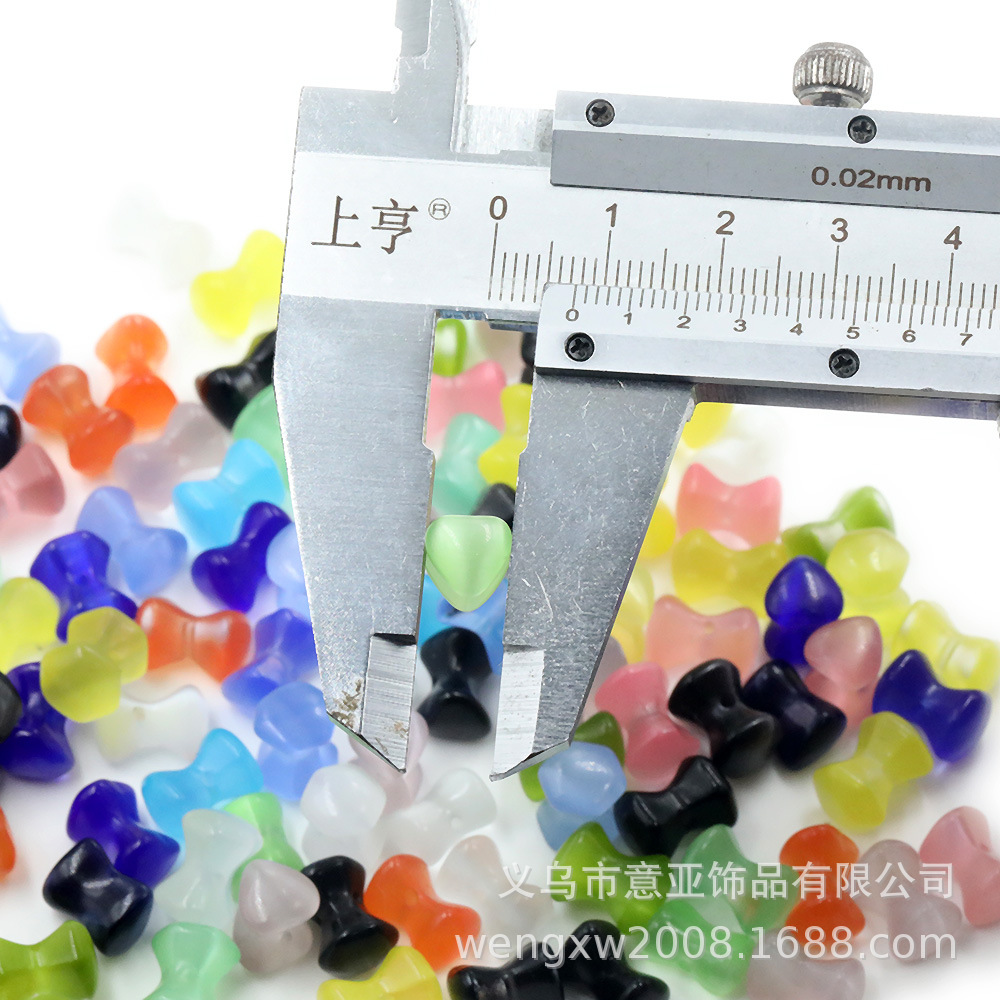 Diy Accessories Bracelet Necklace Material Cat Eye Shaped Beads Semi-Finished Beaded Small Pillow Colored Cat's Eye Beaded Loose Beads Specification drawing