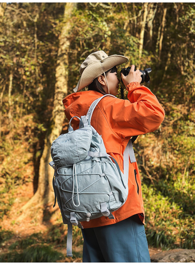 跨境双肩包男轻便登山包抽绳大容量户外旅行双肩包女大学生书包女详情21