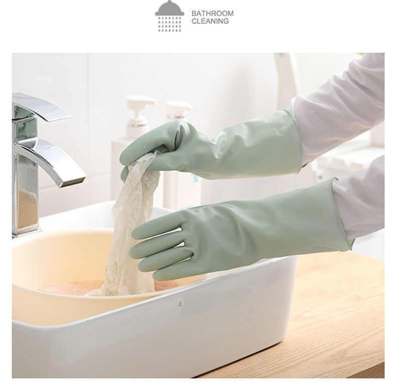家务洗碗手套男女防水加厚耐用夏季厨房洗衣服橡胶薄款乳清洁手套图