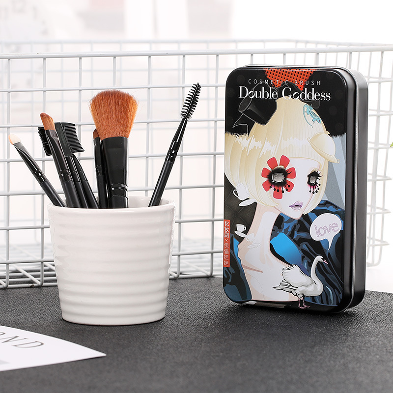 7 Makeup Brush Set Concealer Brush Convenient Set Of Iron Box Students Affordable Beauty Brush Beauty Tools Wholesale Specification drawing