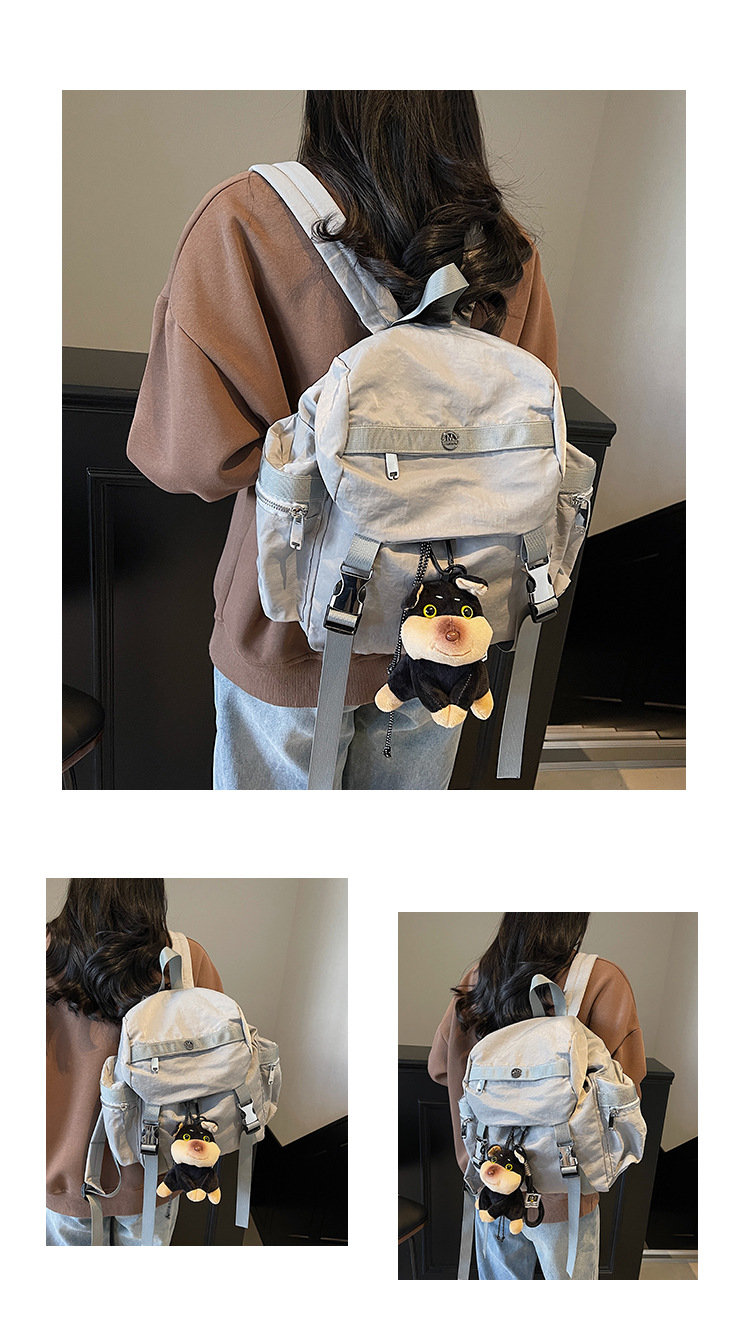 韩版潮流学生包女2025新款时尚休闲大容量双肩包简约百搭通勤女包详情8