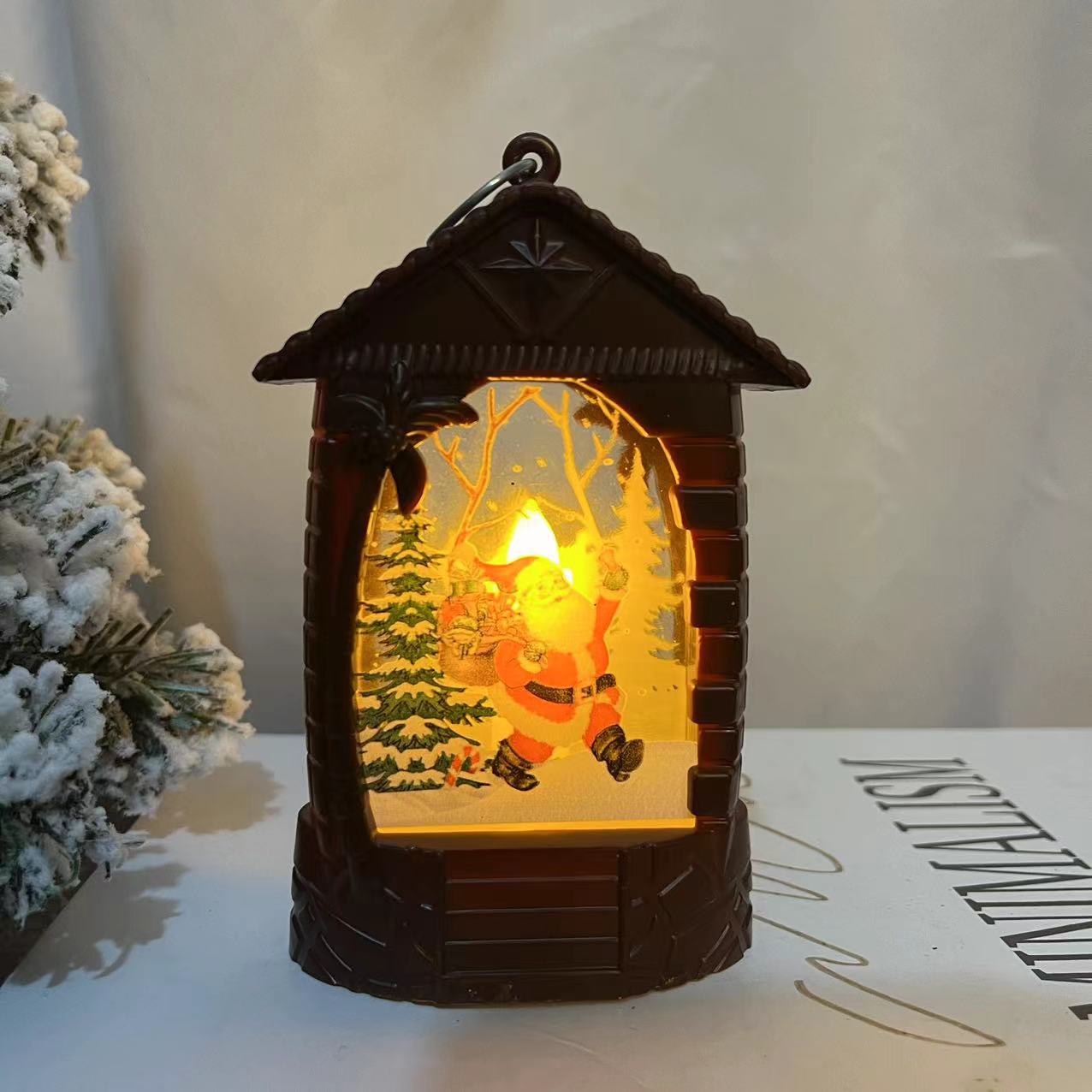 Christmas Ornaments Santa Claus Glow House Atmosphere Nightlight Tabletop Ornaments Application Scenario