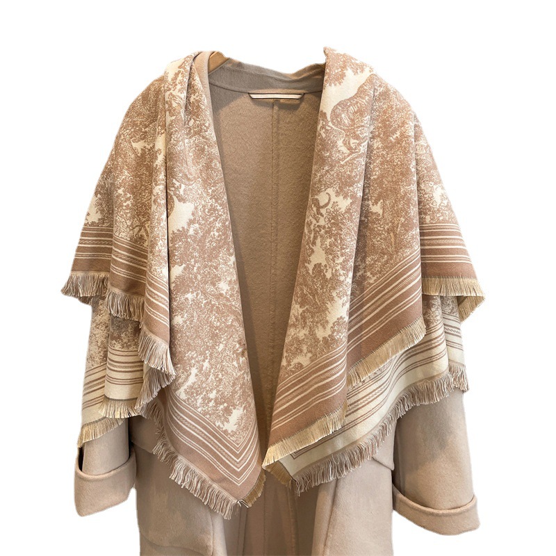 Scarf Women's New 2022 Tide Brand Thick Square Shawl Spot Wholesale Live Burst Autumn And Winter Home Outdoors Item Picture
