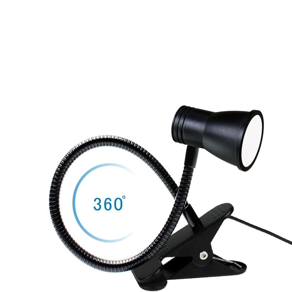 Creative trumpet-style clip desk lamp, LED student eye-protecting reading lamp, magnifying glass lamp, eye-protecting study and work lamp Specification drawing