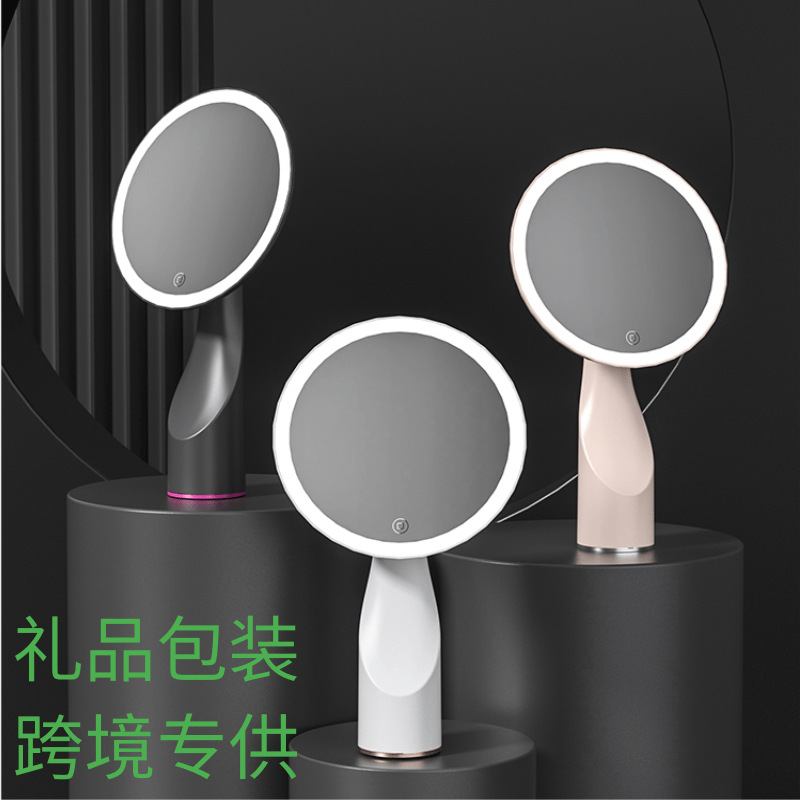 义乌工厂USB礼品梳妆镜带灯led化妆镜带灯新款台式折叠补光小镜子详情图1