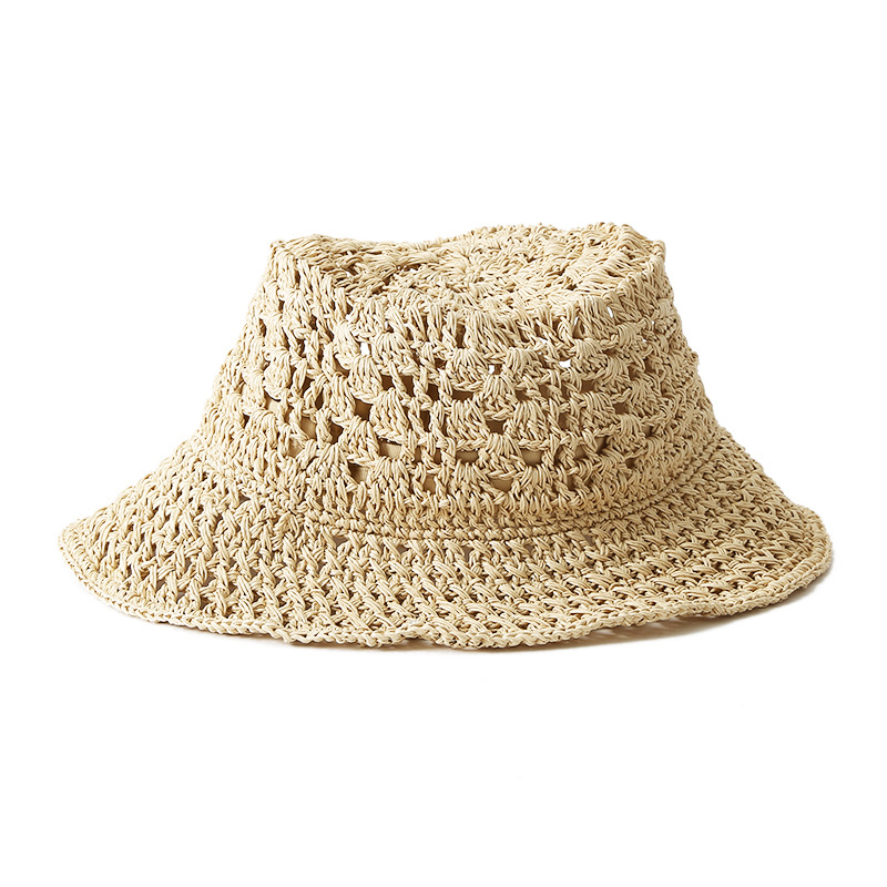 Summer beach hat for women wearing straw hats, Japanese fashion, trendy paper hat, casual monofilament, perforated, breathable and versatile woven straw hat Application Scenario