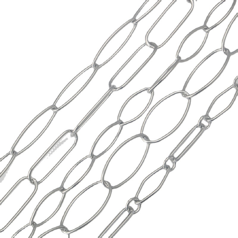 Stainless steel elliptical interlocking cross-shaped chain, bracelet, necklace, titanium steel diy semi-finished jewelry accessories Item Picture