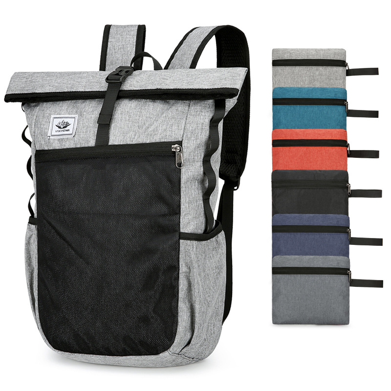 Folding backpacks for men, light and portable storage travel bags for men, large-capacity computer bags for junior high school, senior high school and college students, and schoolbags for men details Picture