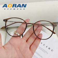 超轻茶色眼镜框架男女防蓝光辐射可配有度数素颜显脸小韩版平光镜