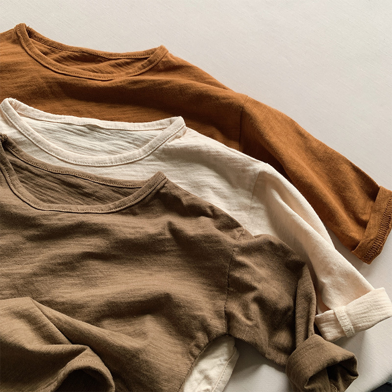 竹节棉长袖T恤2025春秋新款百搭韩版纯棉打底衫男女童装宝宝上衣详情4