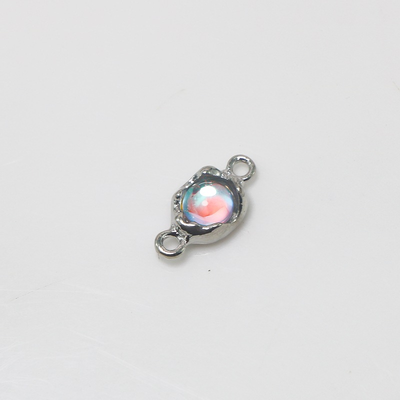 Color-preserving electroplated alloy point diamond moonstone double pendant Planet star DIY earrings pendant bracelet necklace accessory matching Application Scenario