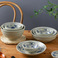 日式复古米饭碗餐具家用精美送礼陶瓷个性斗笠碗青花釉下彩面碗图