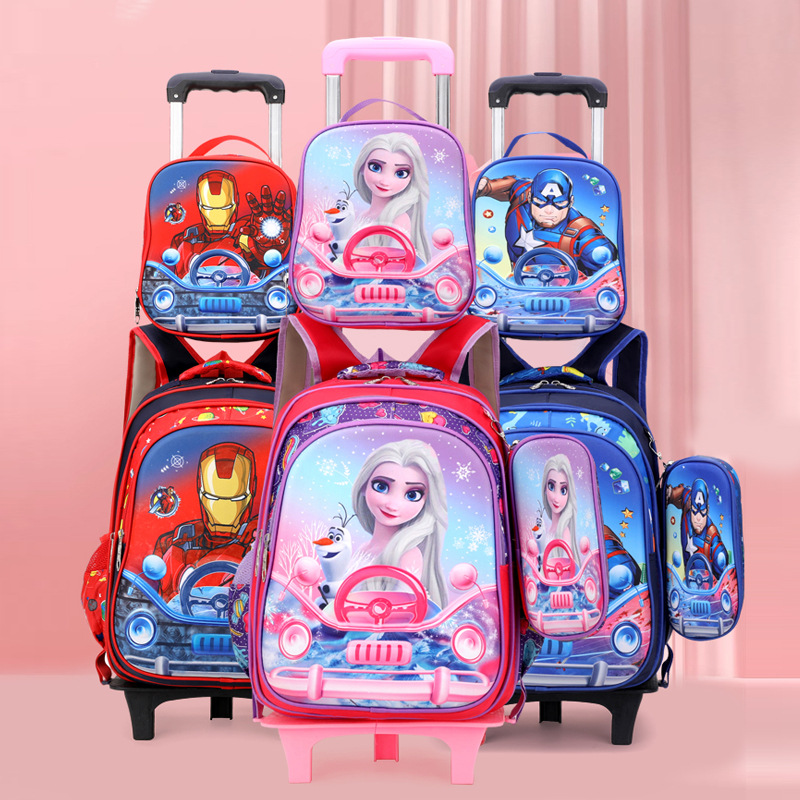 Cross-border primary school and children's schoolbag set, 16-inch 3D boys' and girls' lunch bag, detachable handle backpack Specification image