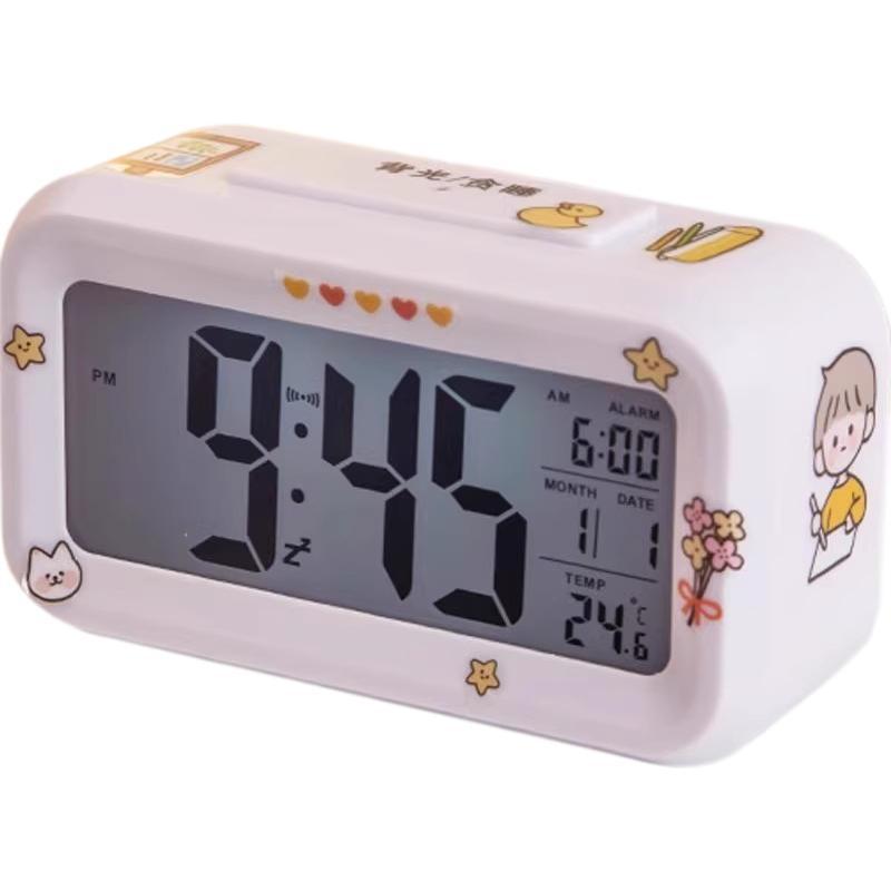 Alarm clock, a special wake-up tool for student bedrooms, desktop clock, creative smart electronic hour clock for junior high school students and children Item Picture