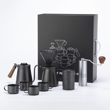 304 stainless steel Teflon hand brewer, wooden handle hand brewer, household narrow-mouthed pot, drip coffee hand brewer pic 1