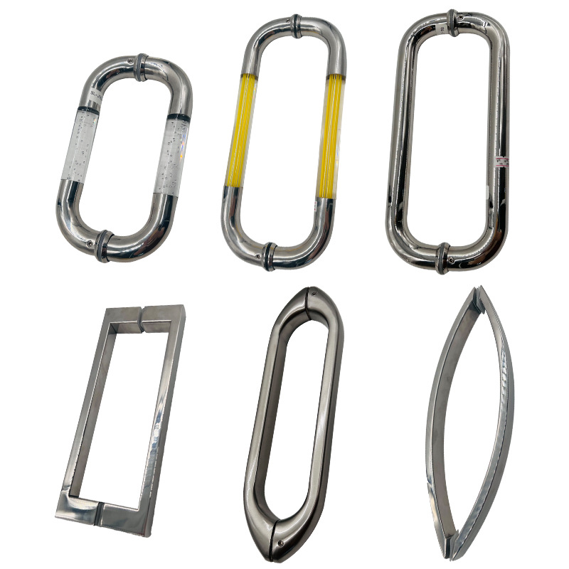 Bathroom Glass Door Handle Stainless Steel Round Square Shower Door Handle L-Shaped Sliding Door Large Handle Factory Direct Sales Item Picture