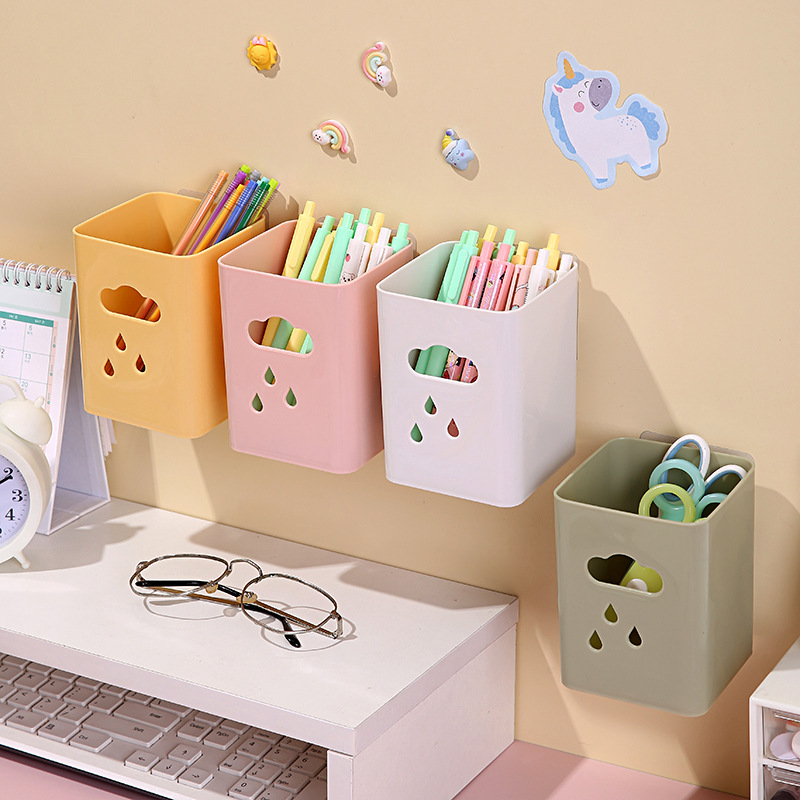 Multi-color cute wall-absorbing pen holder desktop large-capacity student stationery storage box high appearance level fun pen holder Specification image