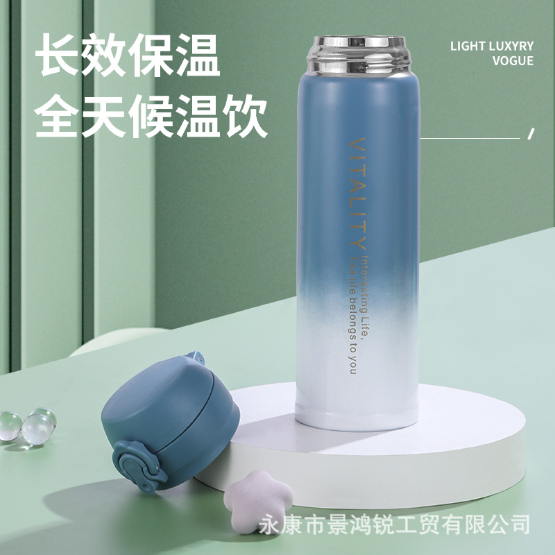 Carefully selected 304 stainless steel gradient bouncing vacuum insulated cups, outdoor portable lockable water cups for male and female students details Picture