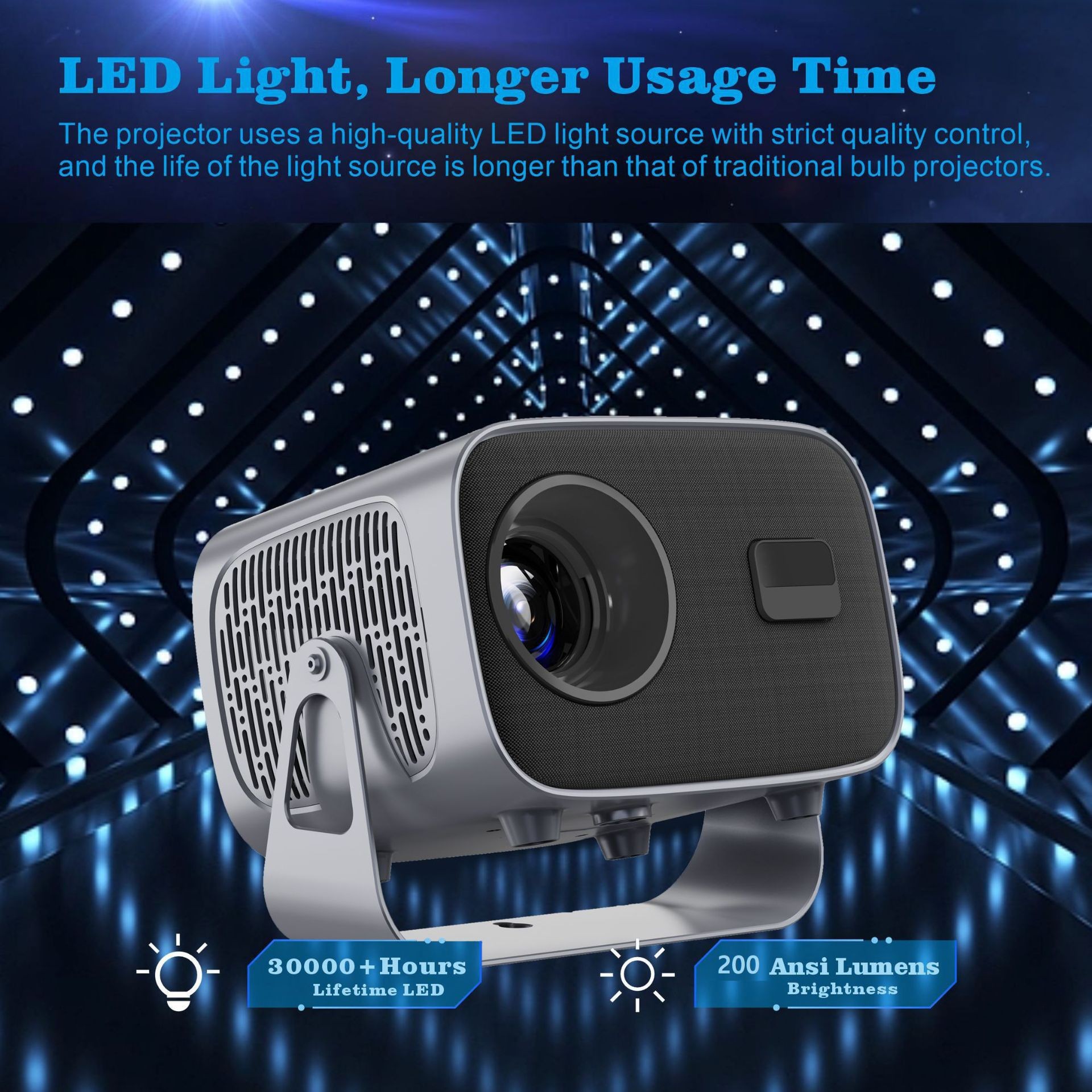Cross-border A10 smart Android Projector, portable Projector, 4K home and Outdoor Projector wholesale