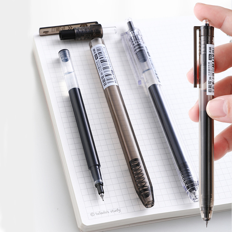 Heshuo 525 High appearance level, powerful student office 0.5mm large capacity CS tip quick-drying press gel pen Specification image