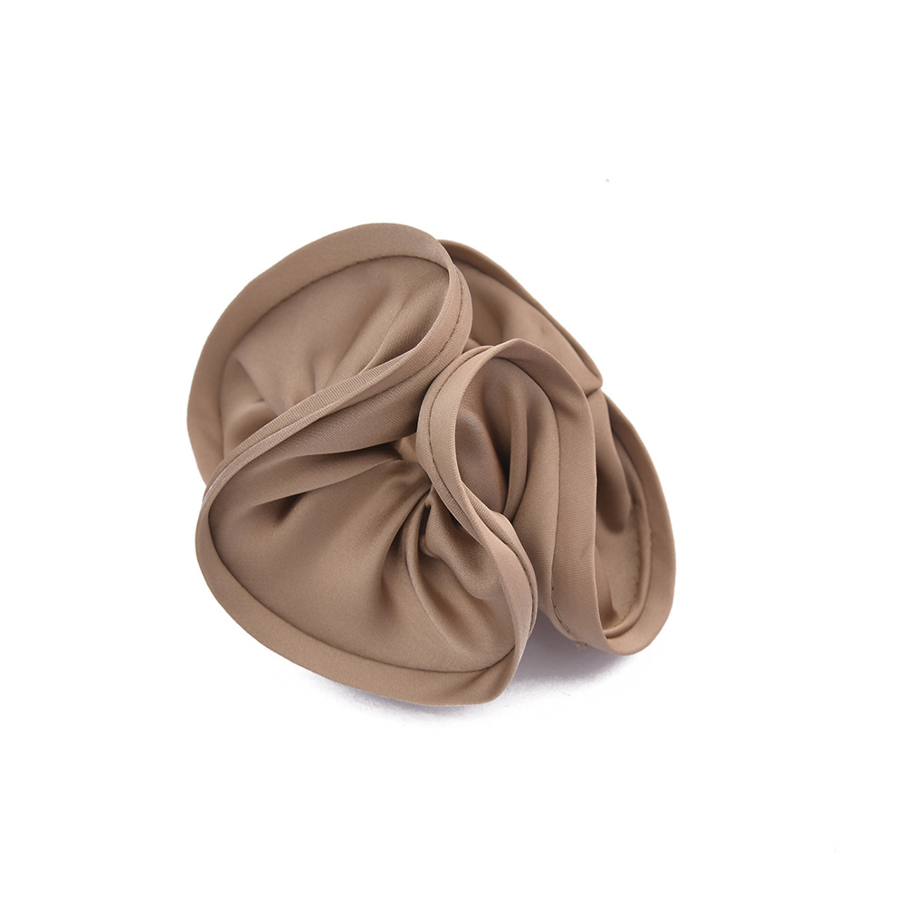 Fashionable solid color satin large intestine hair band and hair tie, high-end version fabric hair tie, simple and versatile hair accessory wholesale Item Picture