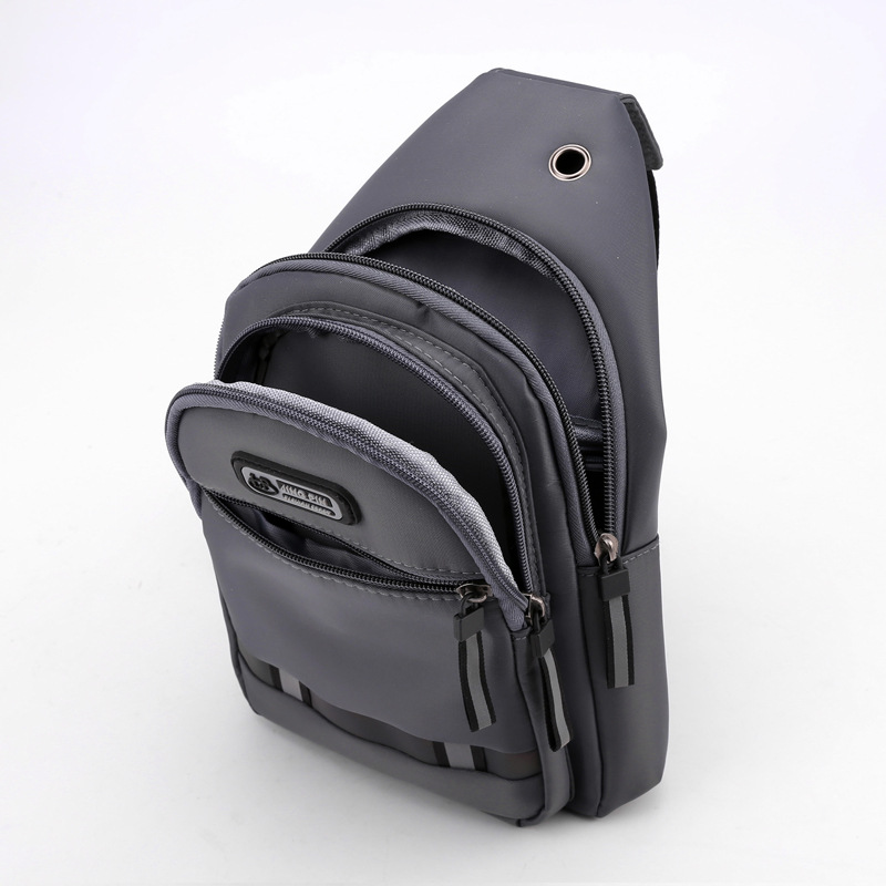 Custom-made men's trendy sports crossbody bag, Oxford fabric casual luminous chest bag, student single-shoulder crossbody bag Specification image