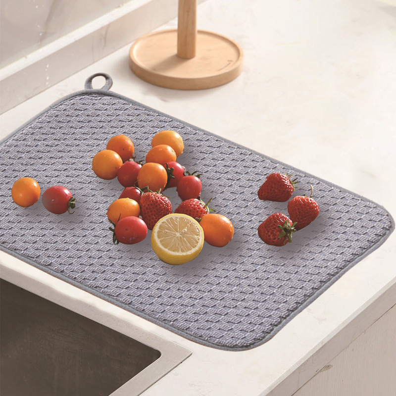 Cross-Border Microfiber Kitchenware Drain Drying Mat Home Countertops Kitchen Heat Insulation Mat Absorbent Quick-Drying Placemats Specification drawing