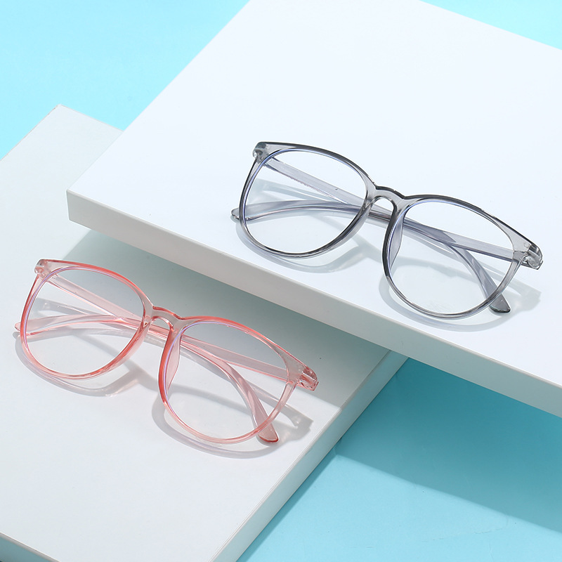 韩版素颜眼镜女眼镜网红防蓝光近视大框显瘦透明框图