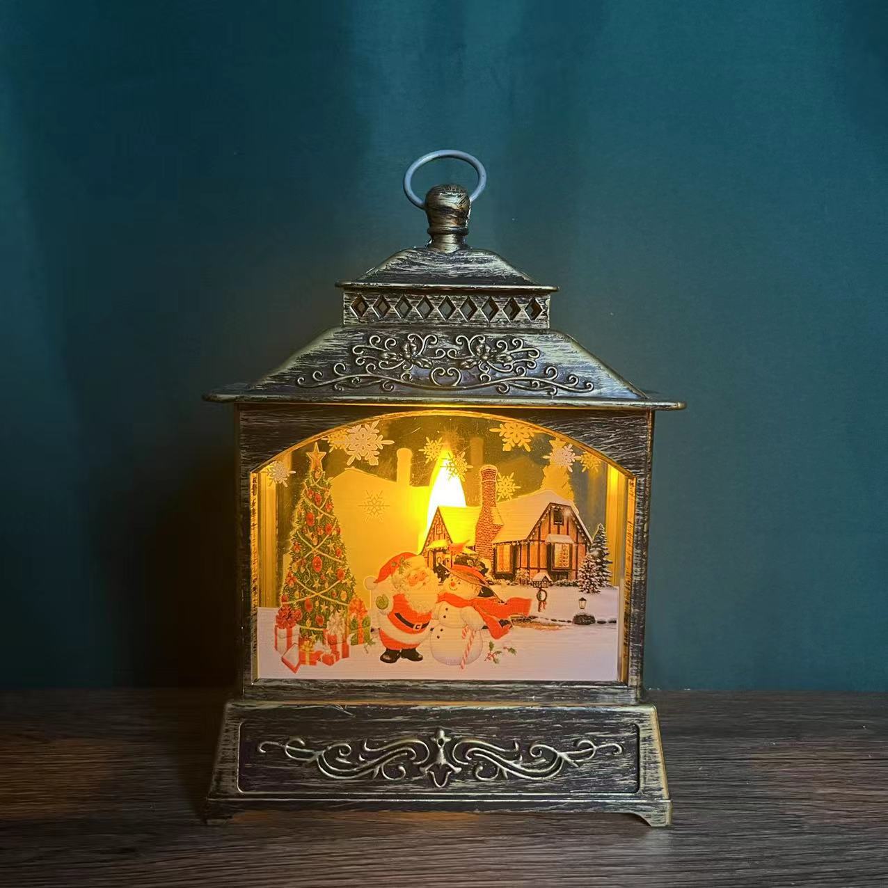 Christmas New Big Flat Small Wind Lamp European Pattern Candle Light Led Night Light Tabletop Scene Decoration Application Scenario